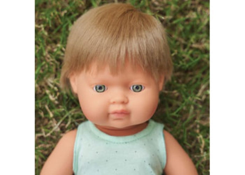Miniland - Baby Doll - Caucasian Dark Blonde Boy 38cm
