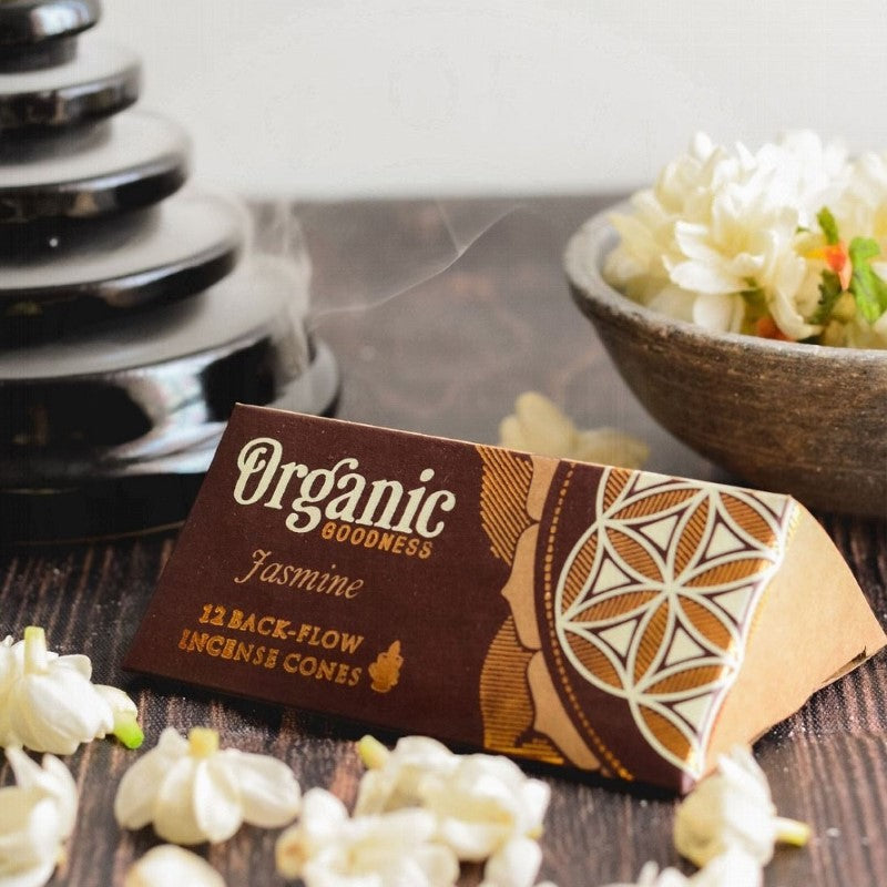 Backflow Incense Cone Jasmine - Set of 6 Organic Goodness
