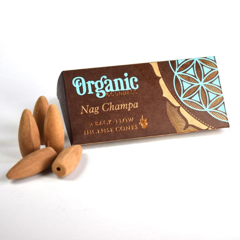 Backflow Incense Cone Nag Champa - Set of 6 Organic Goodness