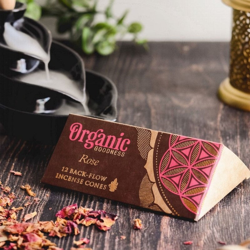 Backflow Incense Cone Rose - Set of 6 Organic Goodness