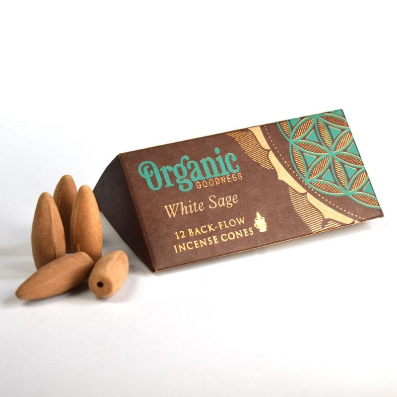 Backflow Incense Cone White Sage - Set of 6 Organic Goodness