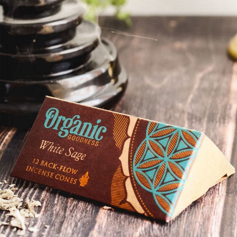 Backflow Incense Cone White Sage - Set of 6 Organic Goodness