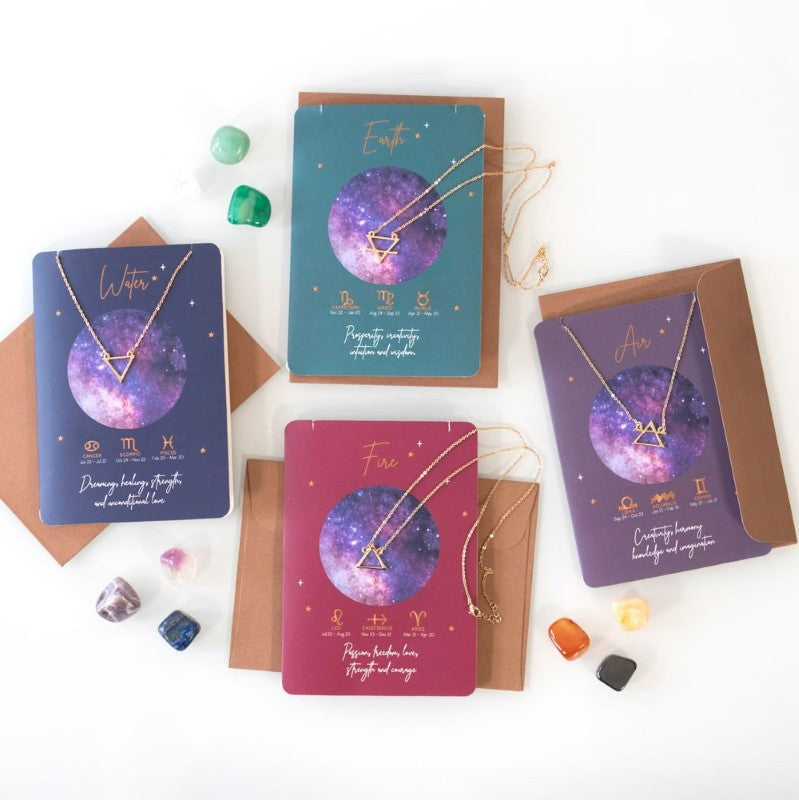 Earth Element Zodiac Necklace Card