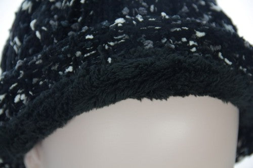 Textured Beanie Fleece Lining - Black