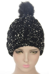 Textured Beanie Fleece Lining - Black