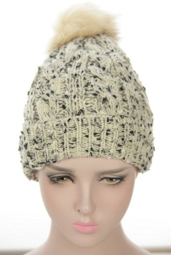 Textured Beanie Fleece Lining - Cream