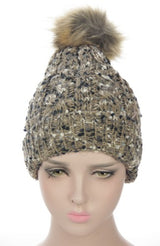 Textured Beanie Fleece Lining - Taupe