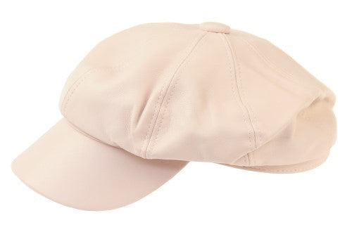 PU Baker Boy Hat PINK - Set of 2