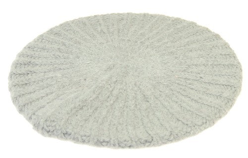 Angora Mix Ribb Beret GREY - Set of 2