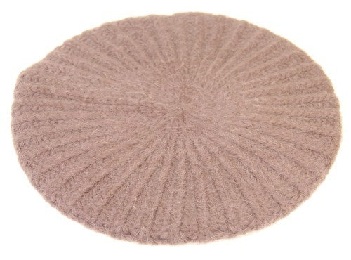 Angora Mix Ribb Beret PURPLE - Set of 2