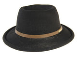 Jazzlyn Roll Edge PU Trim Hat BLACK