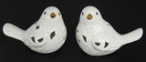 Ornament - Ceramic Birds w/ curl White (SET OF 2)