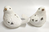 Ornament - Ceramic Birds w/ curl White (SET OF 2)