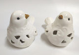 Ornament - Ceramic Birds w/ curl White (SET OF 2)