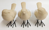 Ornament - Birds w/ Turned Heads White (SET OF 3)