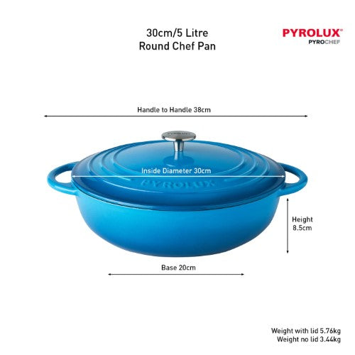 Round French Oven - PYROLUX Pyrochef 30cm/5L (Ocean Blue)