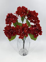 Artificial Hydrangea Bush - Large (Red Velvet)
