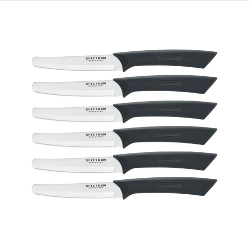 Steak Knife Set - SCANPAN Spectrum 10cm Black (Set of 6)