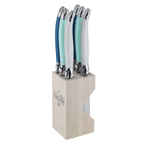 Steak Knife Set in Block - ANDRE VERDIER (6 Piece) - Smartfox