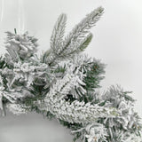 Artificial Snowy Mixed Pine Wreath with LED Light (24")