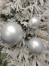 Tree Ornament - Xmas Bauble Ball 20cm (Silver Matte)