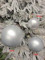 Tree Ornament - Xmas Bauble Ball 20cm (Silver Matte)