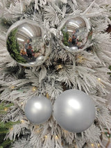 Tree Ornament - Xmas Bauble Ball 20cm (Silver Matte)