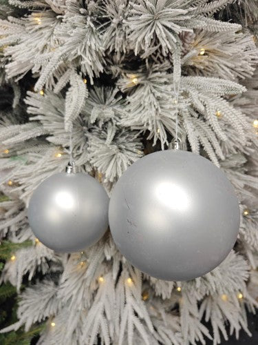 Tree Ornament - Xmas Bauble Ball 20cm (Silver Matte)