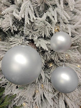 Tree Ornament - Xmas Bauble Ball 20cm (Silver Matte)