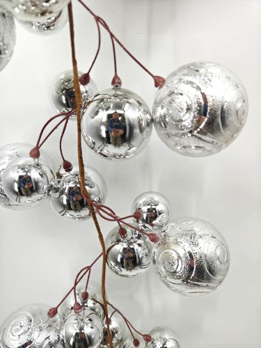 Christmas Baubles Garland - 200cm (Silver Texture)