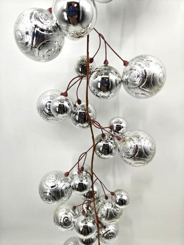 Christmas Baubles Garland - 200cm (Silver Texture)