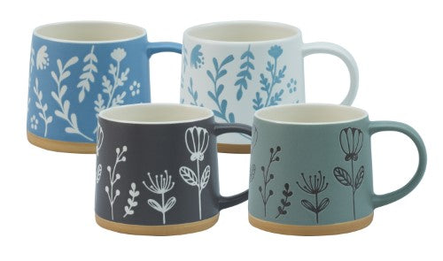 Mug Set - BUNDANOON Scandi Flora 380ml (Set of 4)