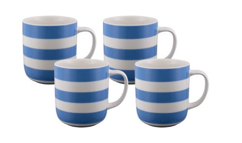 Classic Mug Set - BUNDANOON 400ml Nautical Stripes Royal (Set of 4)