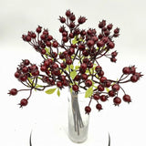 Artificial Rosehip Bundle - x 5 (Burgundy)