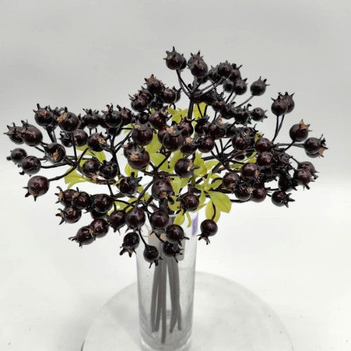 Artificial Rosehip Bundle - x 5 (Dark Burgundy)