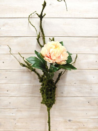 Artificial Branch With Green Moss (Large)