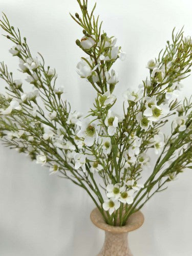 Artificial Wax Flower Spray (White)