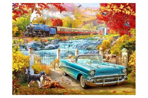 Jigsaw Puzzle - A Road Less Travelled Steam Train in Fall (1000pcs)
