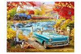 Jigsaw Puzzle - A Road Less Travelled Steam Train in Fall (1000pcs)
