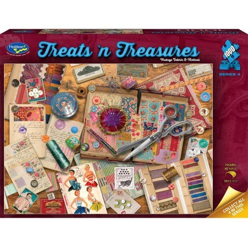 Jigsaw Puzzle - Treats N Treasures S4 Vintage Fabric & Notions (1000pcs)