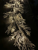 Artificial Snowy Twig Garland with Lights (180cm)