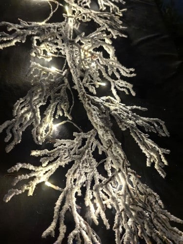 Artificial Snowy Twig Garland with Lights (180cm)