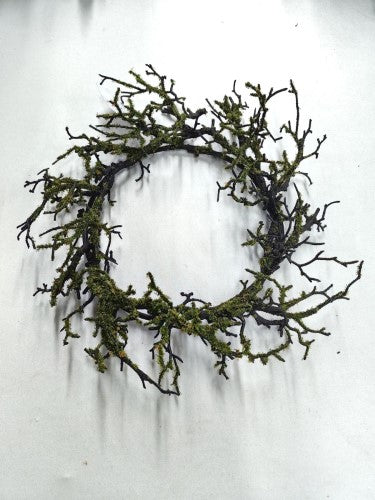 Artificial Brown Green Twig Wreath (30cm)
