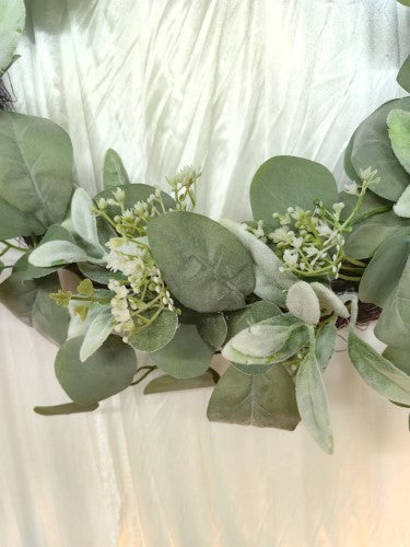 Wreath - Lamb ear & Eucalyptus  (24")