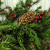 Artificial Deluxe Juniper Pine Garland with Pinecones & Berries (180cm)