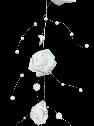 Pearl Garland with Form Flower - 150cm (White)