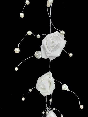 Pearl Garland with Form Flower - 150cm (White)