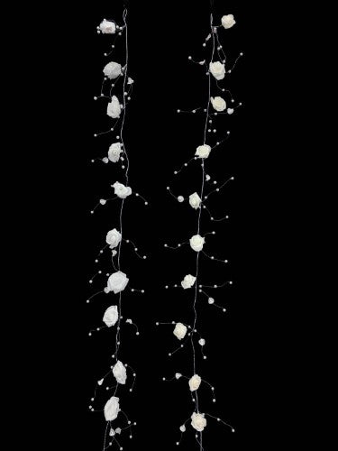 Pearl Garland with Form Flower - 150cm (White)