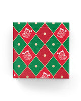 Harlequin Santa Wrap Green Red