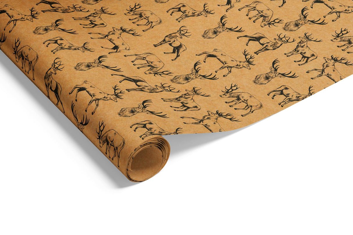 Stag on Kraft Wrap Graphite